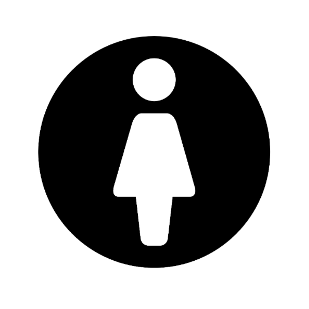 Female Toilet Sign | Metal Bathroom Sign made from premium laser-cut steel with a durable powder-coated finish.