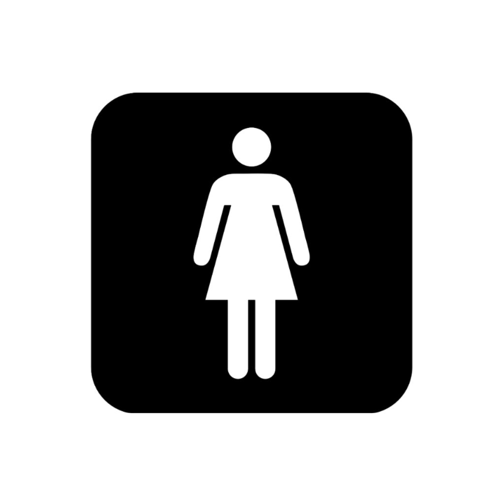 Female Toilet Symbol | Metal Bathroom Sign made from premium laser-cut steel with a durable powder-coated finish.