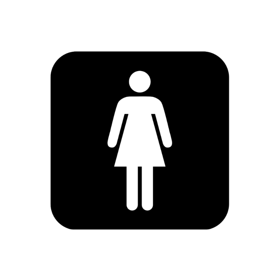 Female Toilet Symbol | Metal Bathroom Sign made from premium laser-cut steel with a durable powder-coated finish.