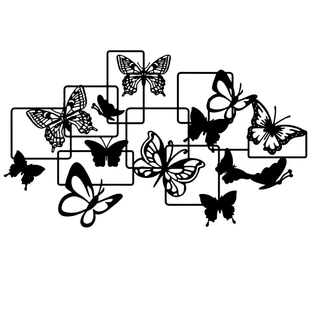 Butterfly metal wall art nature inspired flying design