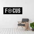 Focus | Crosshair Metal Wall Art displayed in a contemporary living room.