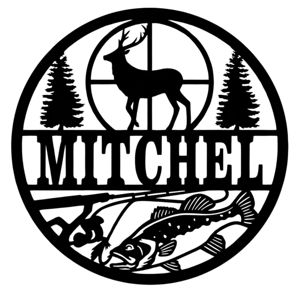 Forest Aim Adventure personalised woodland metal sign isolated on plain background
