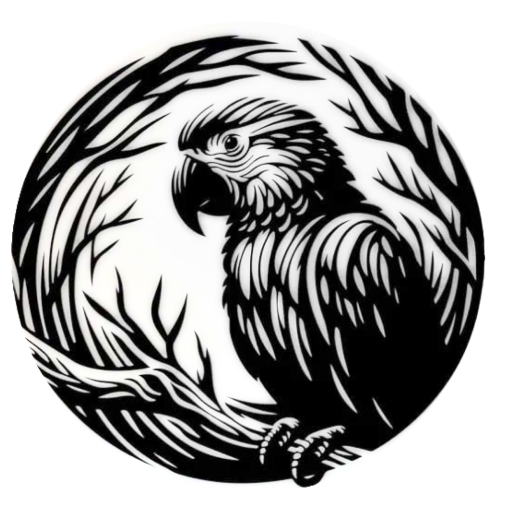 Forest Guardian | Parrot Metal Wall Art crafted from premium laser-cut powder-coated steel.