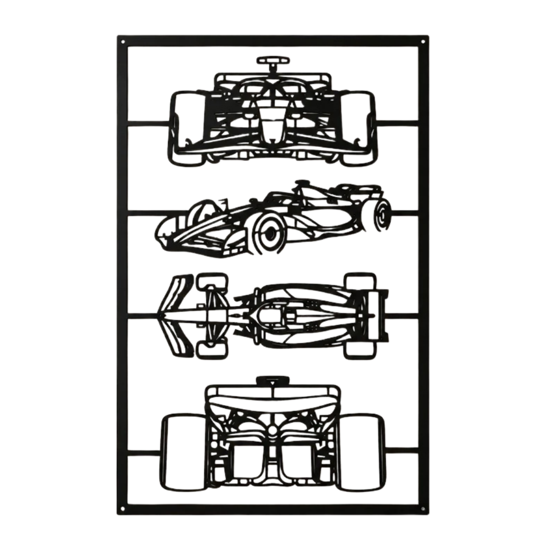 Formula Icons | Formula Racing Metal Wall Art Collection crafted from premium laser-cut powder-coated steel.