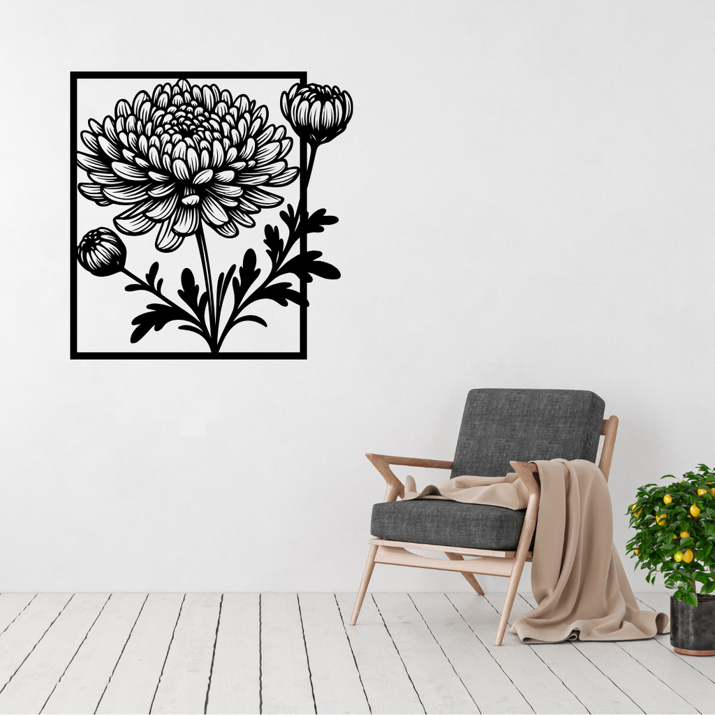 Flower wall art displayed in a modern bedroom or living space