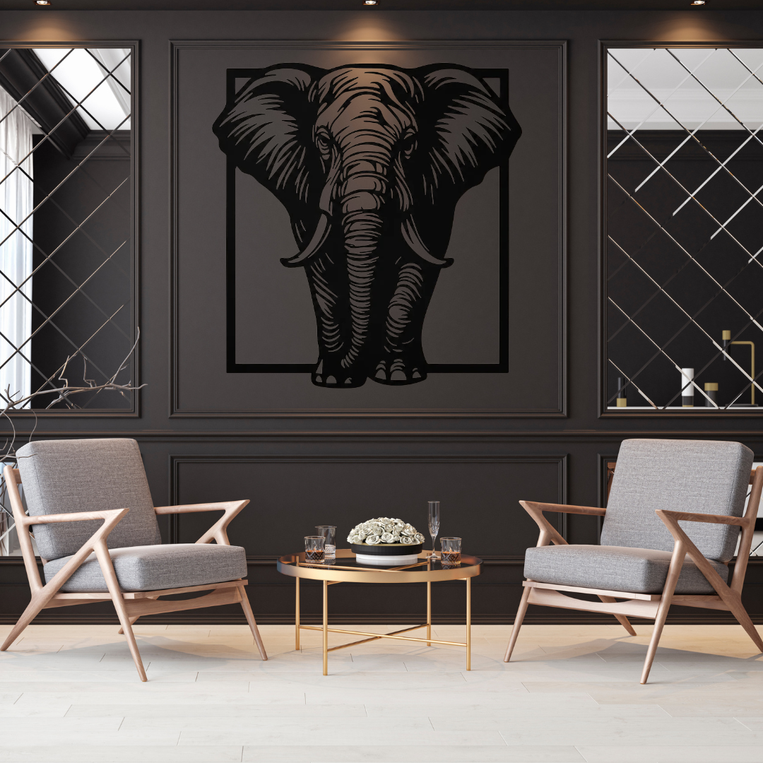 Gentle Giant | Elephant Portrait Metal Wall Art