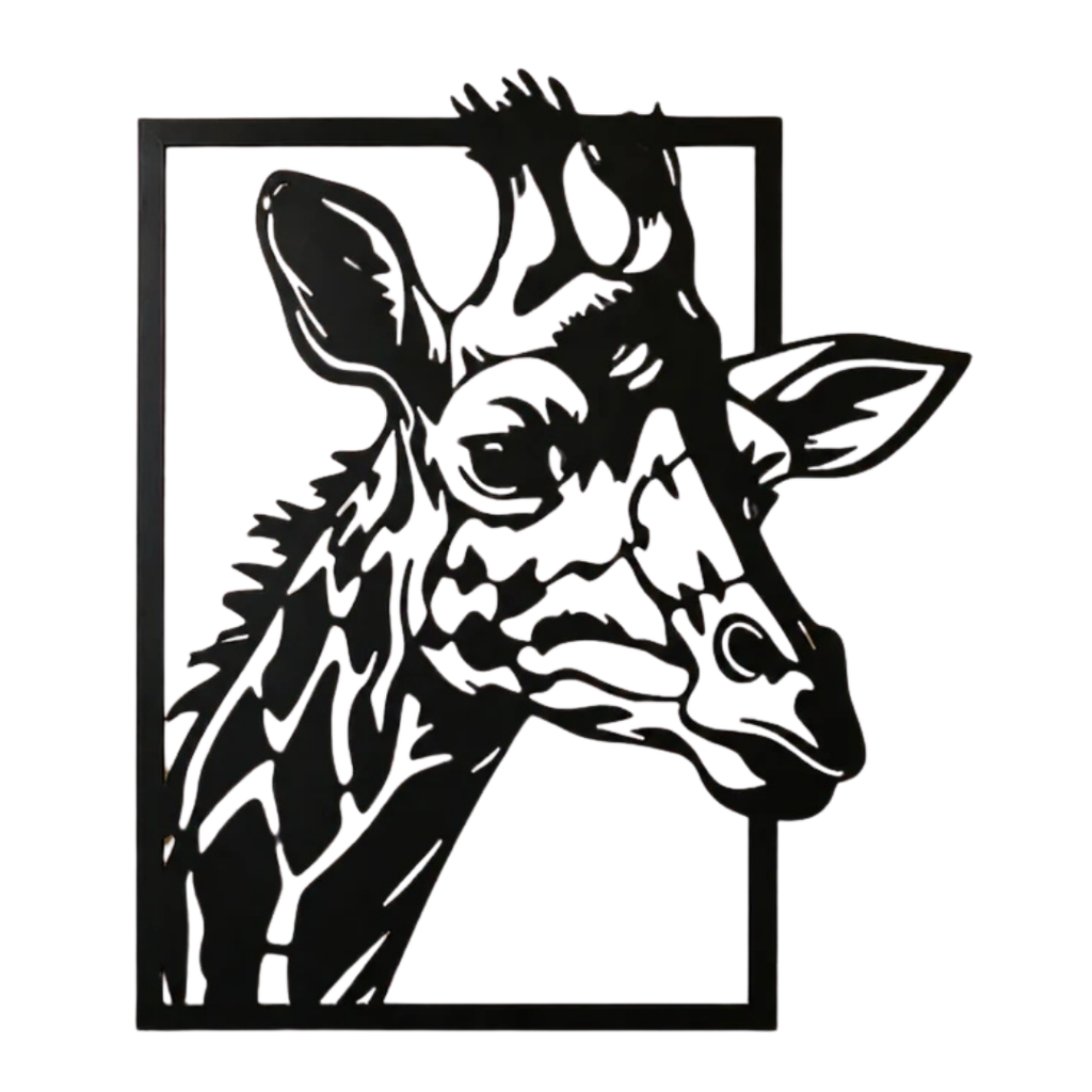 Gentle Giant | Giraffe Metal Wall Art crafted from premium laser-cut powder-coated steel.
