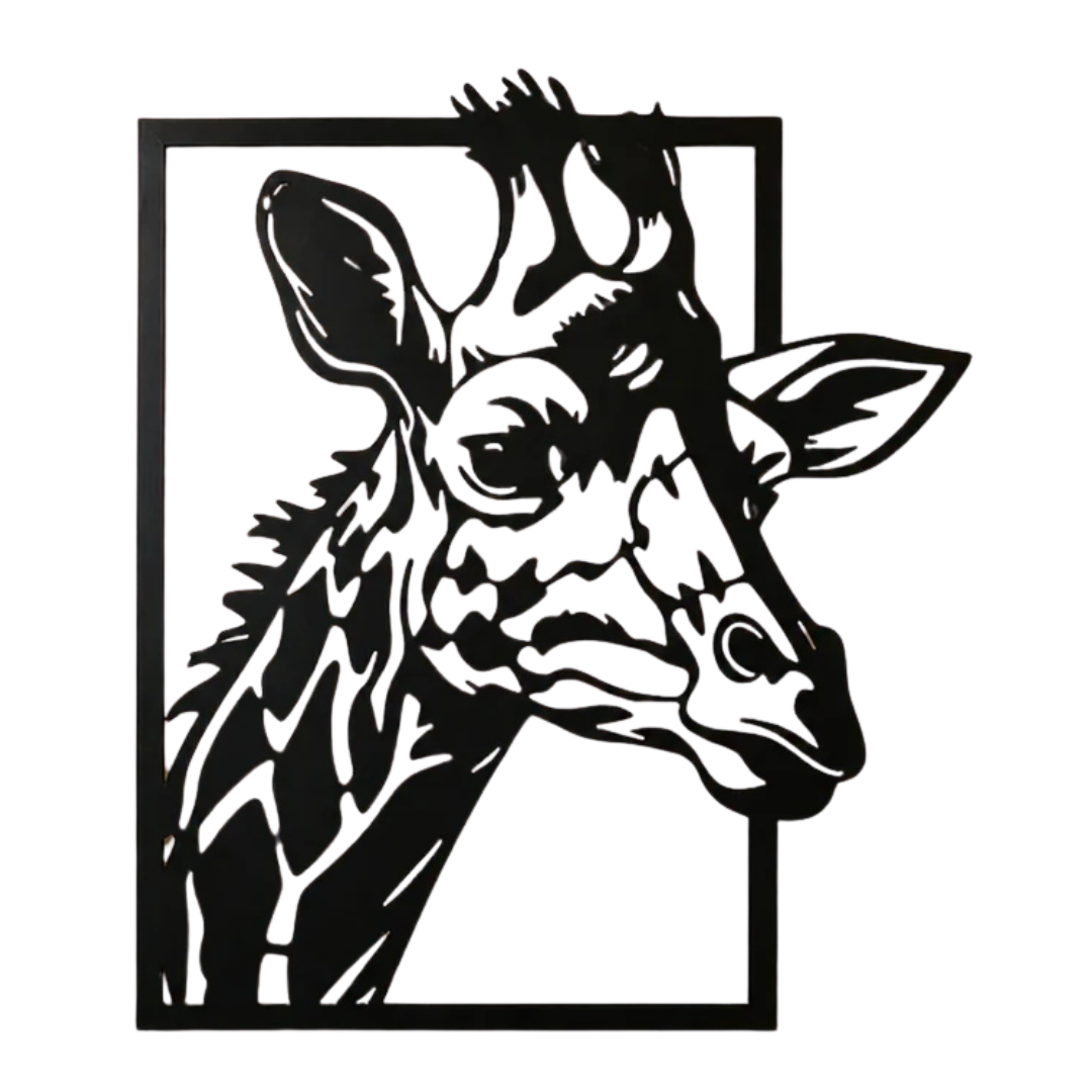 Gentle Giant | Giraffe Metal Wall Art crafted from premium laser-cut powder-coated steel.