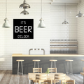Good Times Clock Inspired Design | It's Beer O'Clock Metal Wall Art displayed in a stylish modern bar.