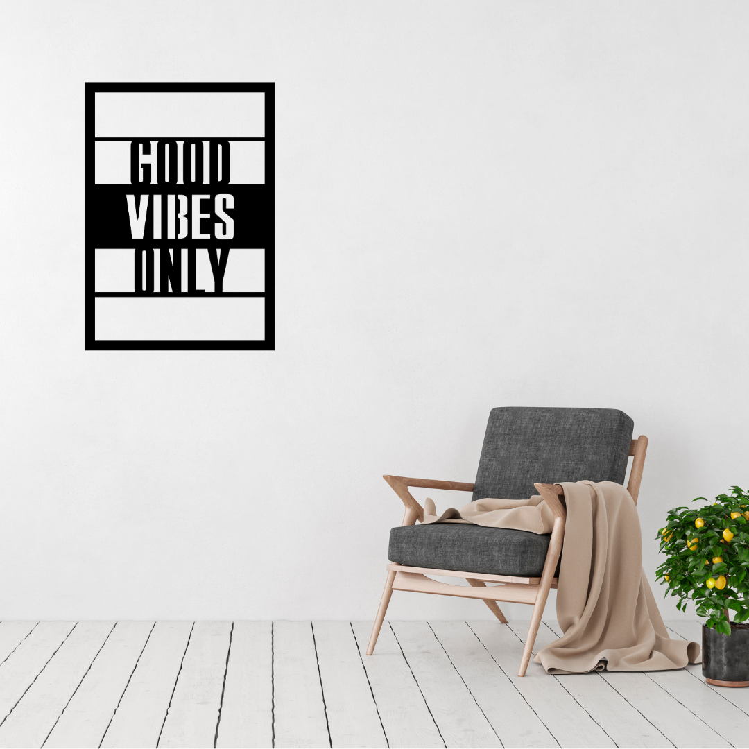 Text wall art displayed in a modern home or office space