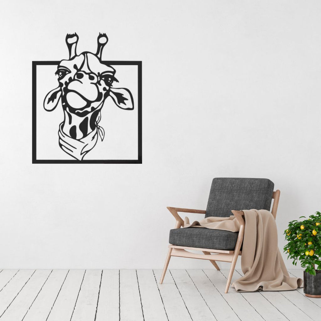 Giraffe wall art displayed in a fun modern interior or kids room