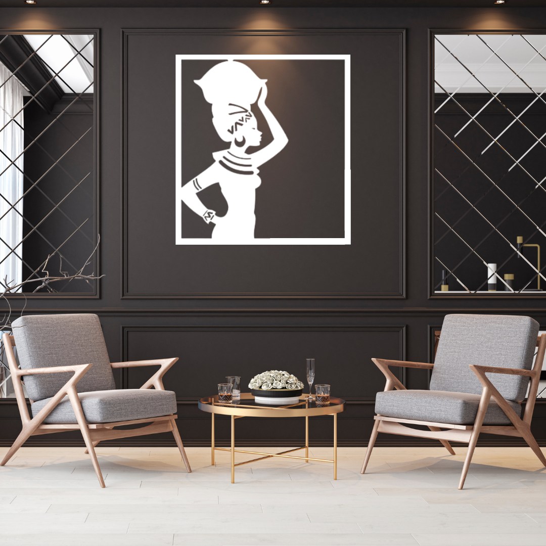 African metal wall art as a statement piece in a luxury interior setting