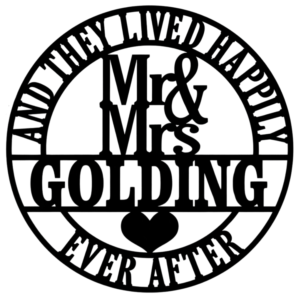 Happily Ever After wall sign isolated on plain background