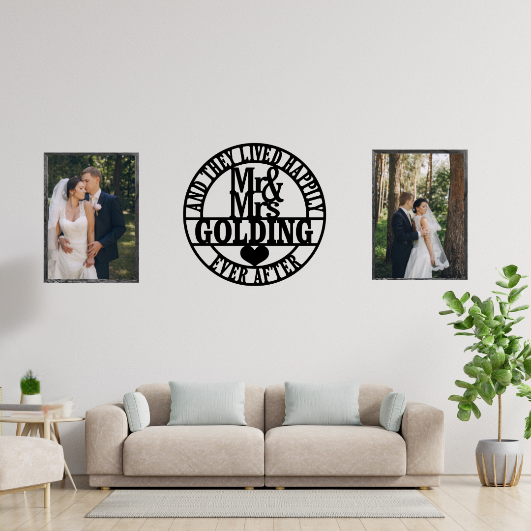 Personalised wedding décor styled in a farmhouse-inspired home