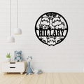 Safari hippo wall art displayed in an animal-themed nursery