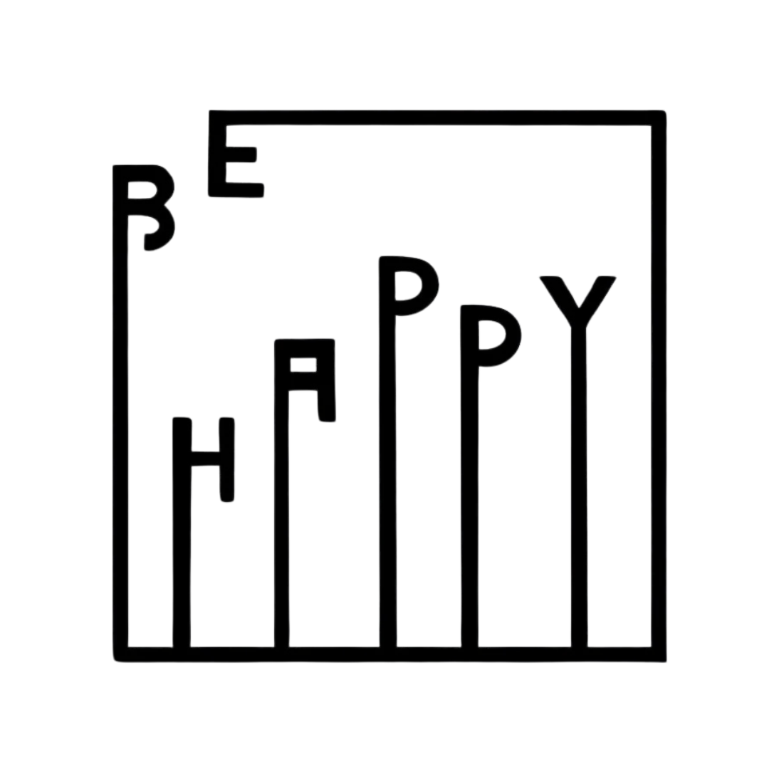 Happy Lines | Modern Typography Metal Wall Art crafted from premium laser-cut powder-coated steel.