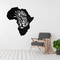 Primal Spirit | Gorilla Africa Map Metal Wall Art displayed in a bright modern living room.