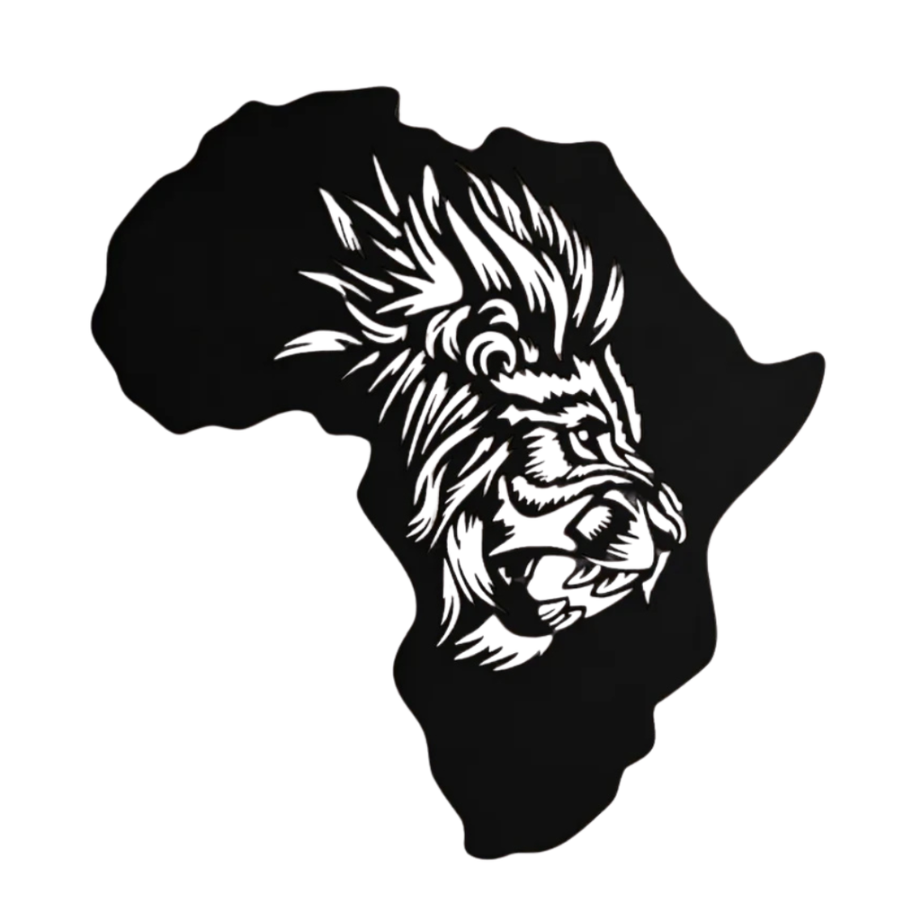 Primal Spirit | Gorilla Africa Map Metal Wall Art crafted from premium laser-cut powder-coated steel.