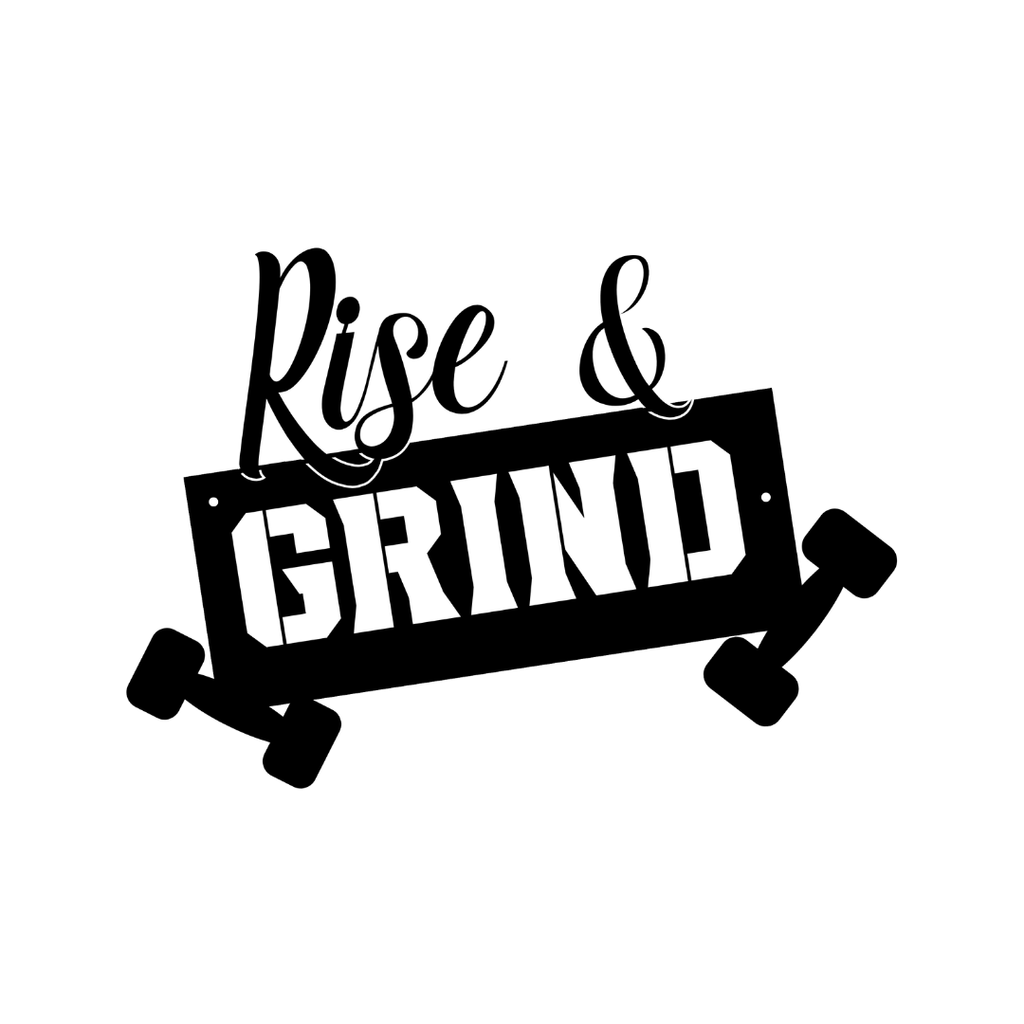 Hustle & Strength | Rise & Grind Metal Wall Art crafted from premium laser-cut powder-coated steel.