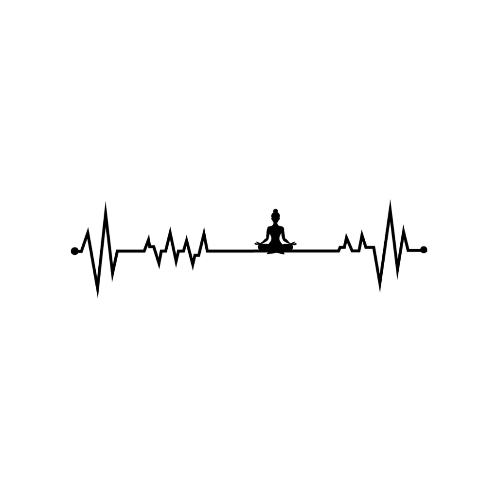 Inner Balance | Yoga Heartbeat Metal Wall Art crafted from premium laser-cut powder-coated steel.