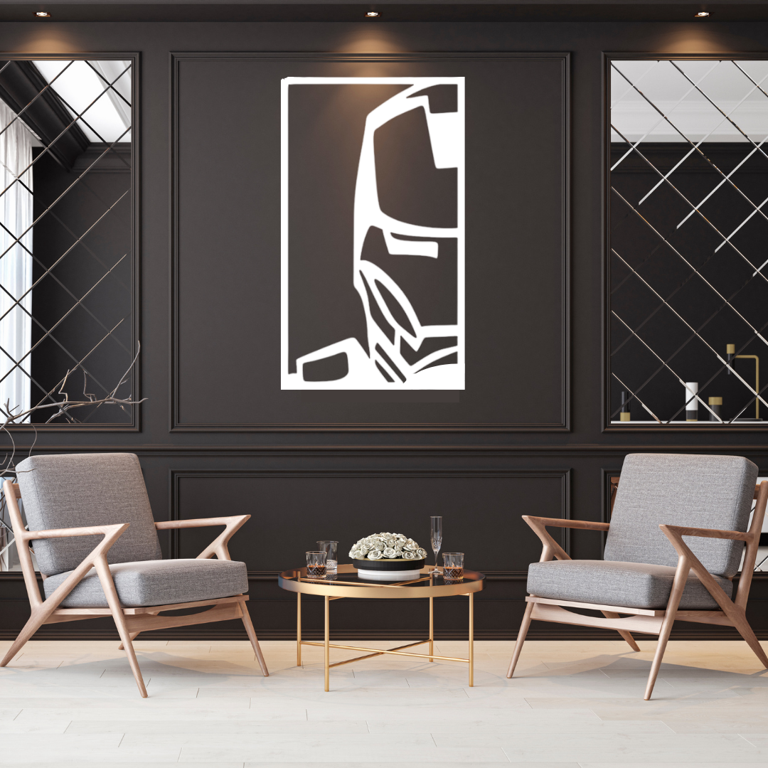Iron man metal wall art as a statement piece in a luxury interior