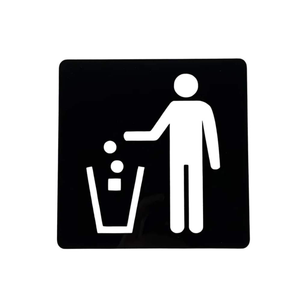 Keep It Clean Litter Bin Metal Sign made from premium laser-cut steel with a durable powder-coated finish.