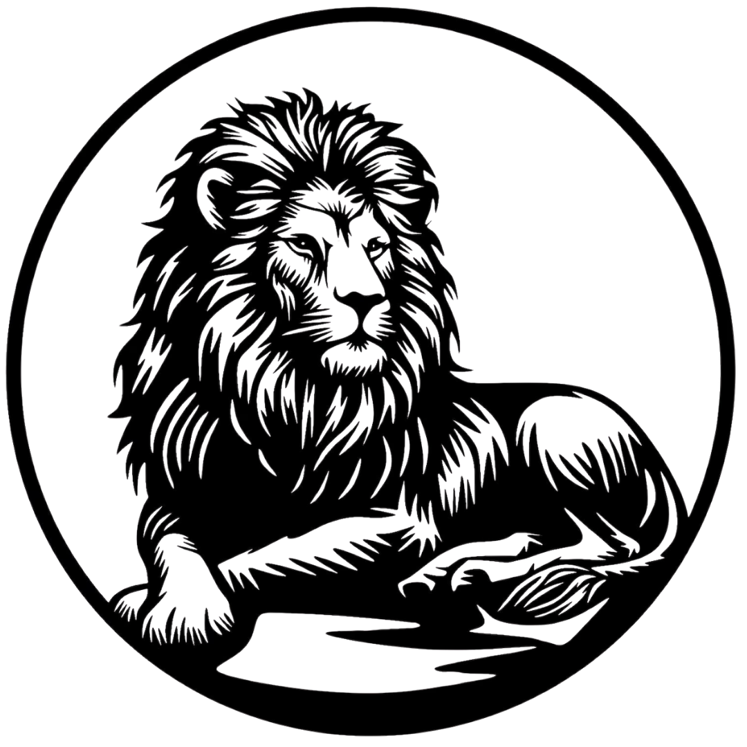 King of the Pride | Lion Metal Wall Art showcasing an intricately detailed laser cut lion with a flowing mane resting confidently inside a minimalist circular frame. Crafted from premium powder-coated steel, this elegant black metal artwork is perfect for wildlife lovers, safari-themed décor and contemporary living spaces.