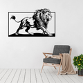 Kingdom of the Plains | Lion Metal Wall Art displayed in a modern living room.