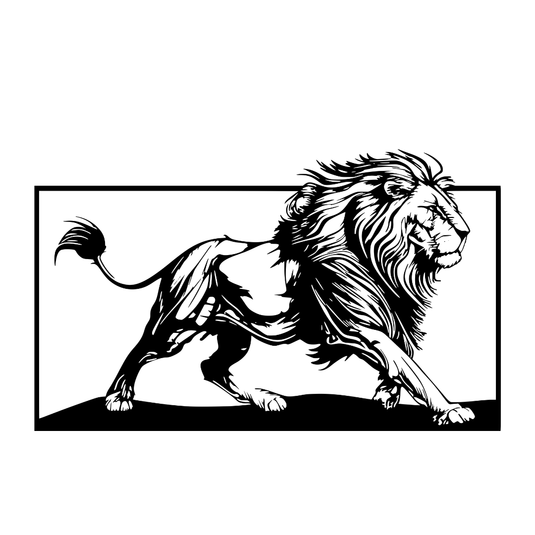 Kingdom of the Plains | Lion Metal Wall Art crafted from premium laser-cut powder-coated steel.