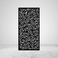 Leaf Cascade full coverage metal privacy screen mounted against a light grey wall with dense leaf cut-out design
