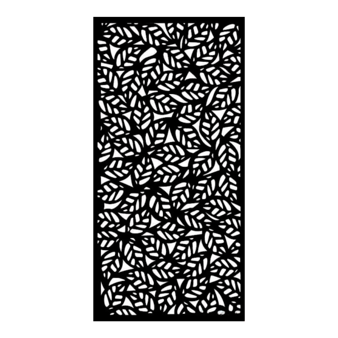 Leaf Cascade decorative metal privacy panel on a white background featuring layered foliage detailing