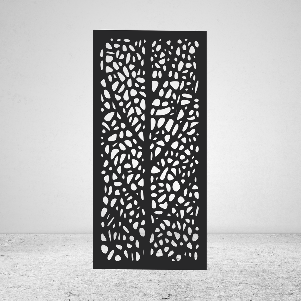 Leaf Vein botanical metal privacy screen with intricate branching lines inspired by the veins of a leaf