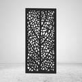Leaf Vein botanical metal privacy screen with intricate branching lines inspired by the veins of a leaf