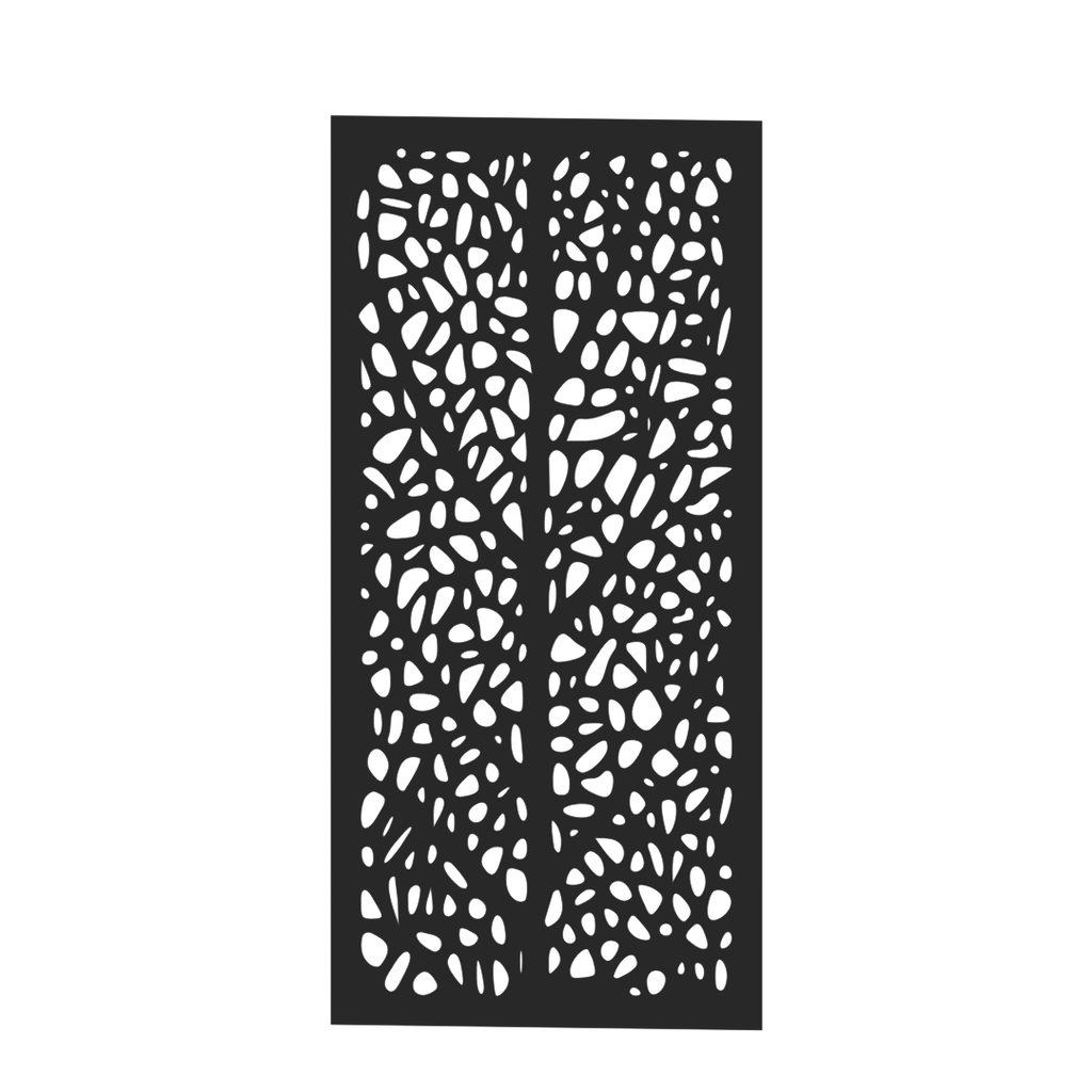 Leaf Vein decorative metal privacy panel isolated on a white background showing its organic leaf vein pattern