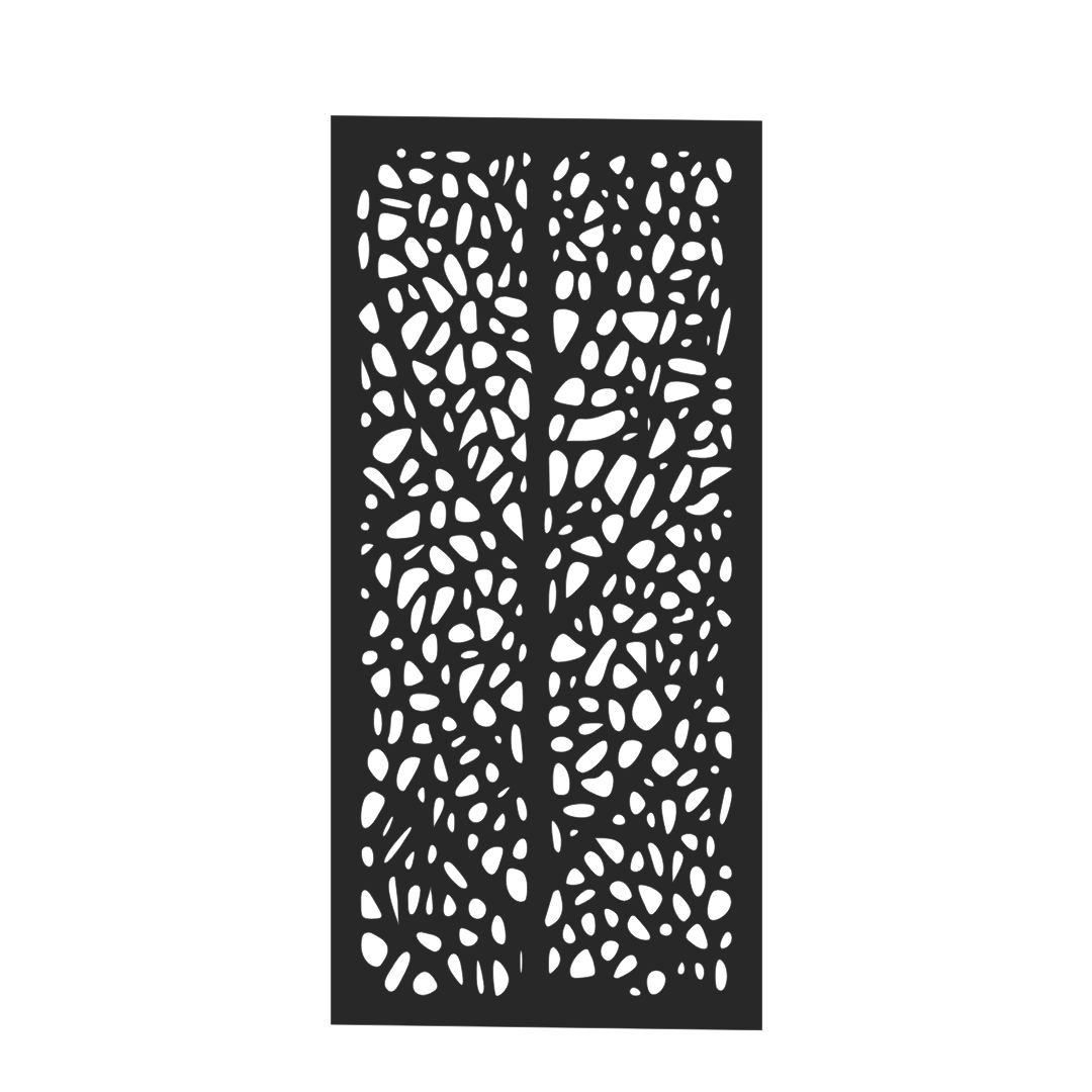 Leaf Vein decorative metal privacy panel isolated on a white background showing its organic leaf vein pattern