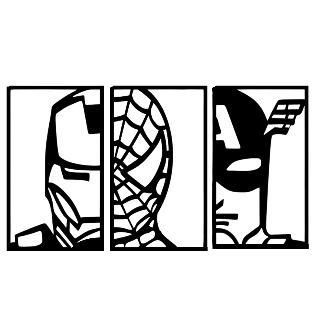 Superhero metal wall art iron man spiderman captain america design