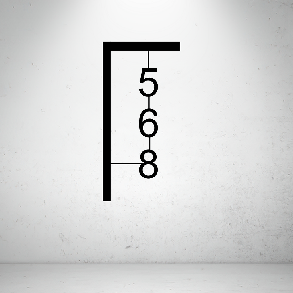 Line Stack Sign – Modern Minimal Metal Vertical House Number Plaque