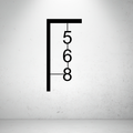 Line Stack Sign – Modern Minimal Metal Vertical House Number Plaque