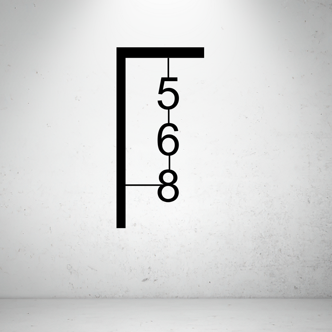 Line Stack Sign – Modern Minimal Metal Vertical House Number Plaque