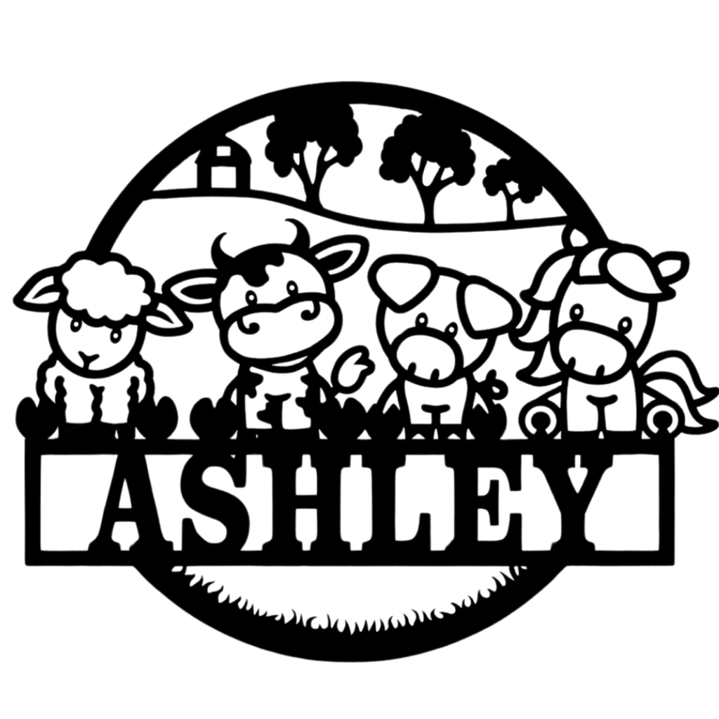 Little Farmyard Friends sign isolated on plain background