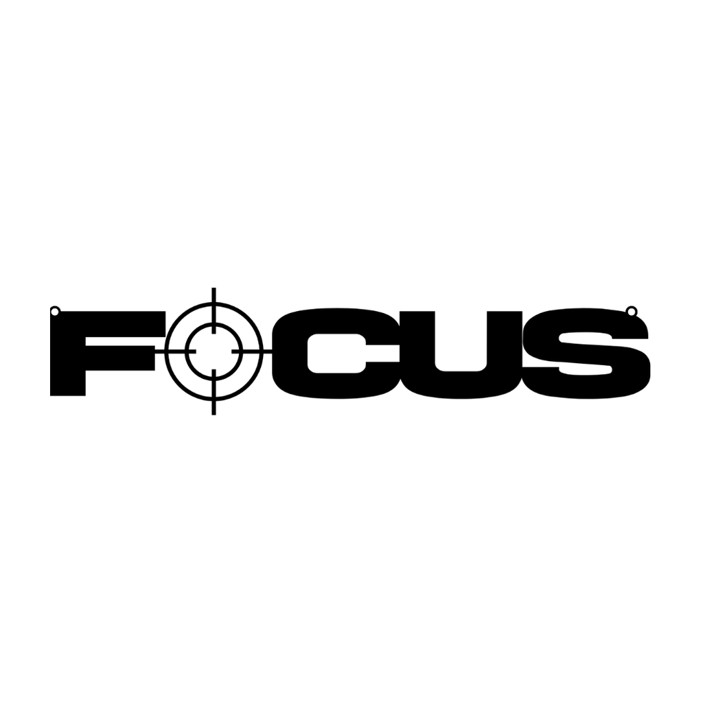 Locked In | Focus Typography Metal Wall Art crafted from premium laser-cut powder-coated steel.