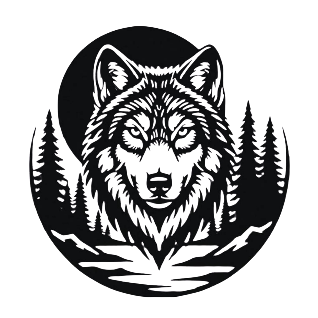 Lone Guardian | Wolf Metal Wall Art crafted from premium laser-cut powder-coated steel.
