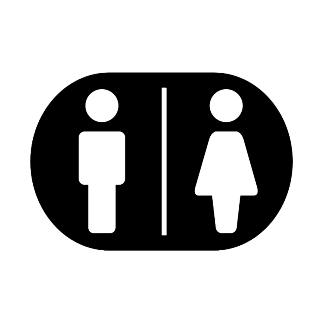Male & Female Toilet Sign | Metal Bathroom Sign made from premium laser-cut steel with a durable powder-coated finish.