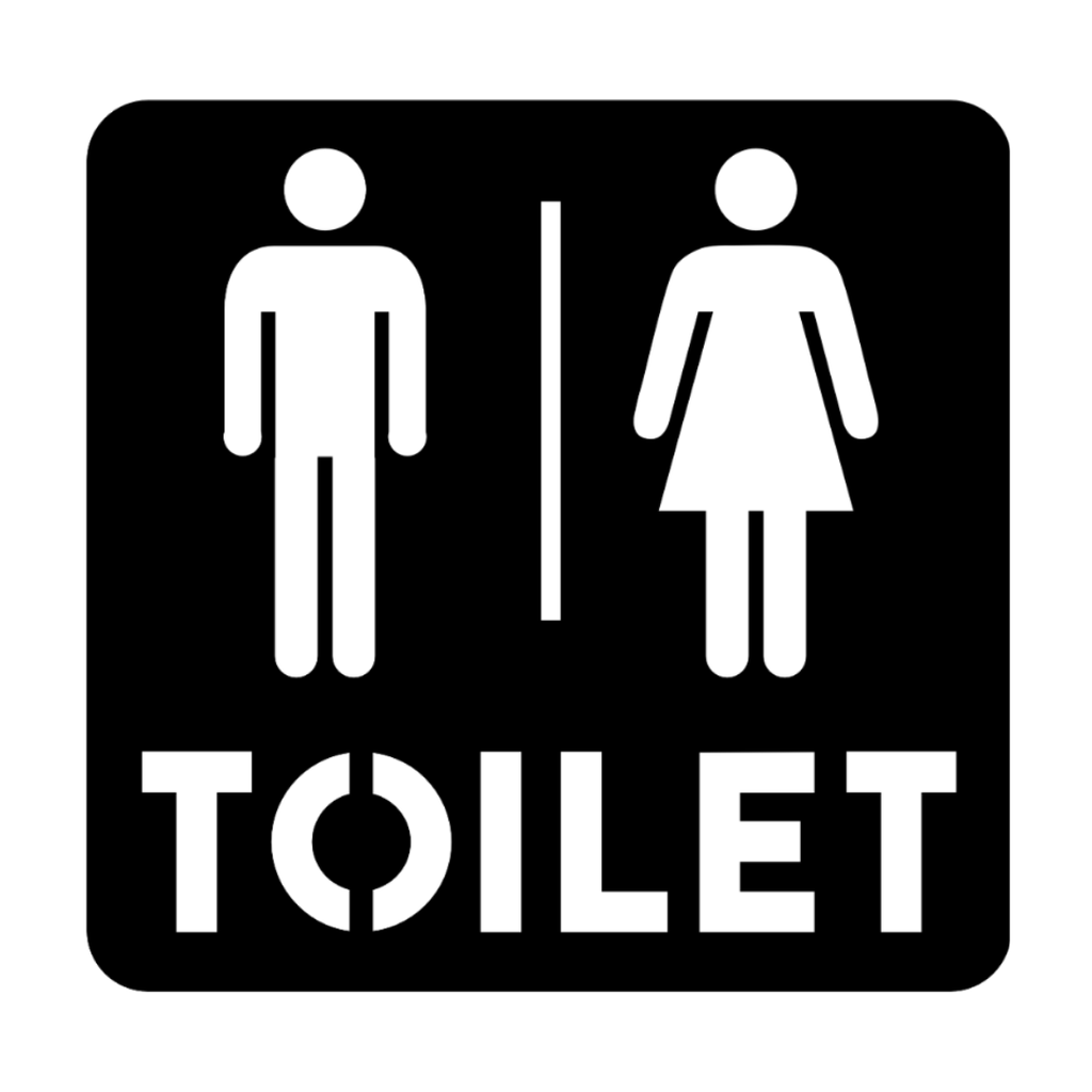 Toilet Sign | Male & Female Restroom Sign crafted from premium laser-cut steel with a durable powder-coated finish.