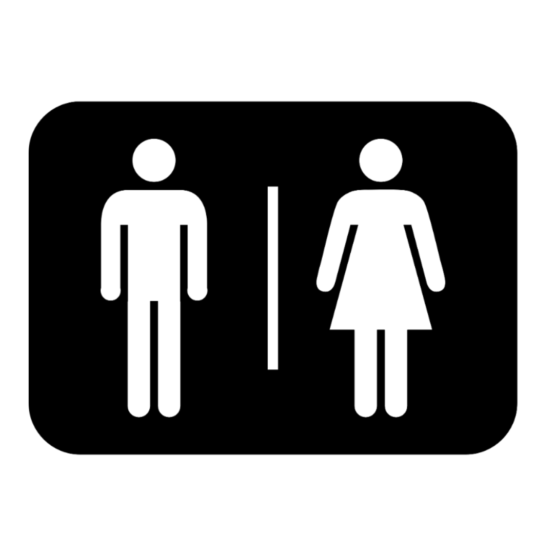 Male & Female Toilet Symbol | Metal Bathroom Sign crafted from premium laser-cut steel with a durable powder-coated finish.