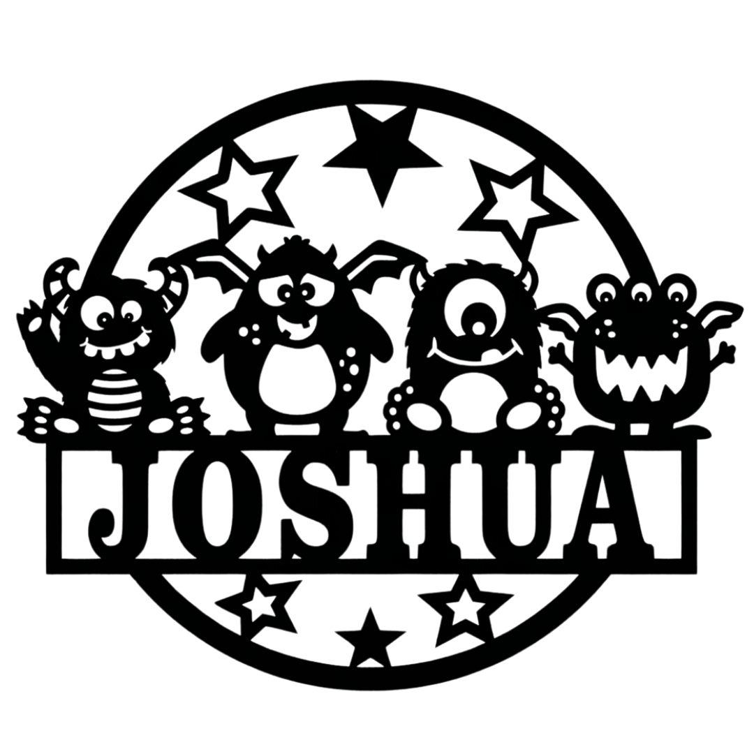 Monster Mayhem wall sign isolated on plain background