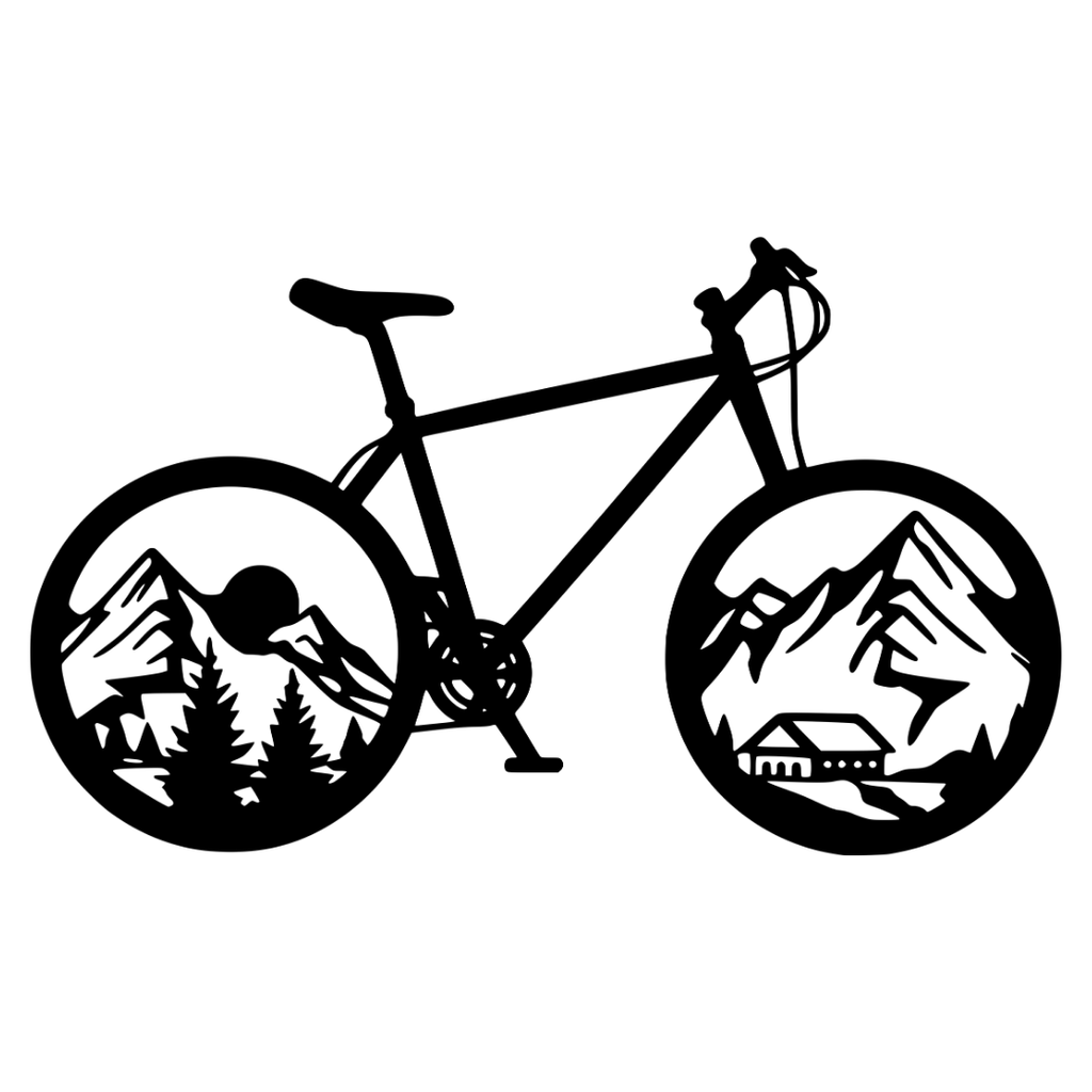 Mountain Explorer | Adventure Bicycle Metal Wall Art crafted from premium laser-cut powder-coated steel.