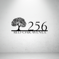 Oak Line Sign | Custom Tree Metal House Number