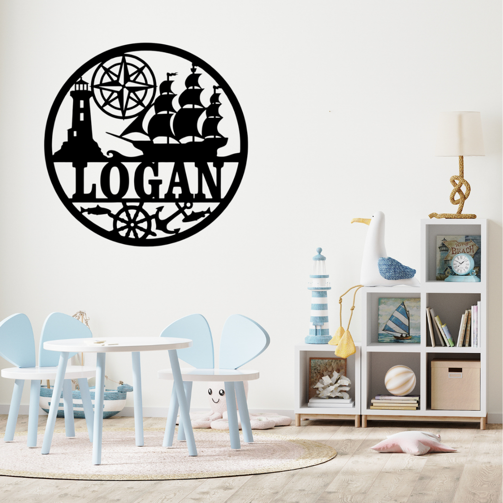 Maritime-inspired décor styled in a beach house nursery