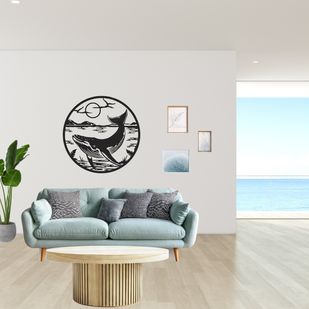 Ocean Giant | Whale Breach Metal Wall Art